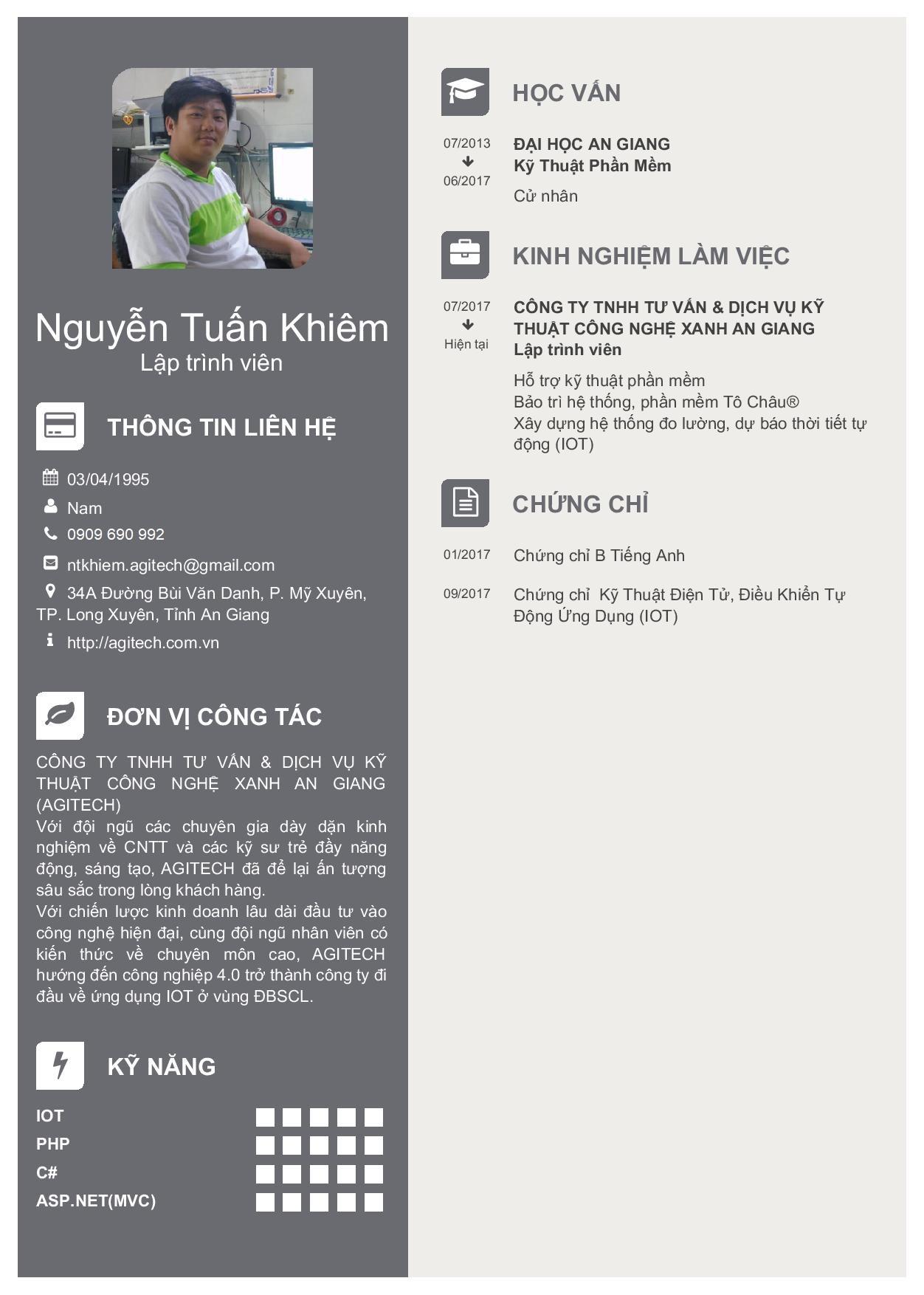 Nguyen Tuan Khiem CV 1